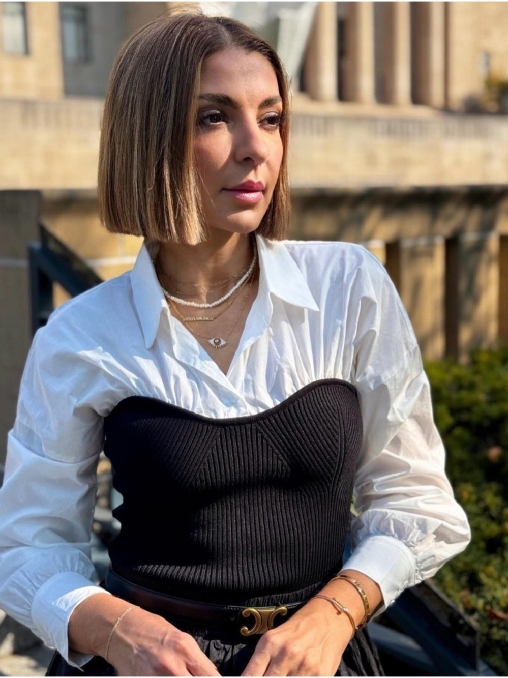 NWT Skies Are Blue Two in One Blouse